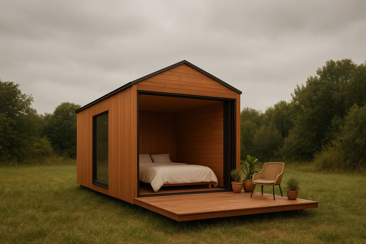 Tiny Homes with Movable Beds and Outdoor Features